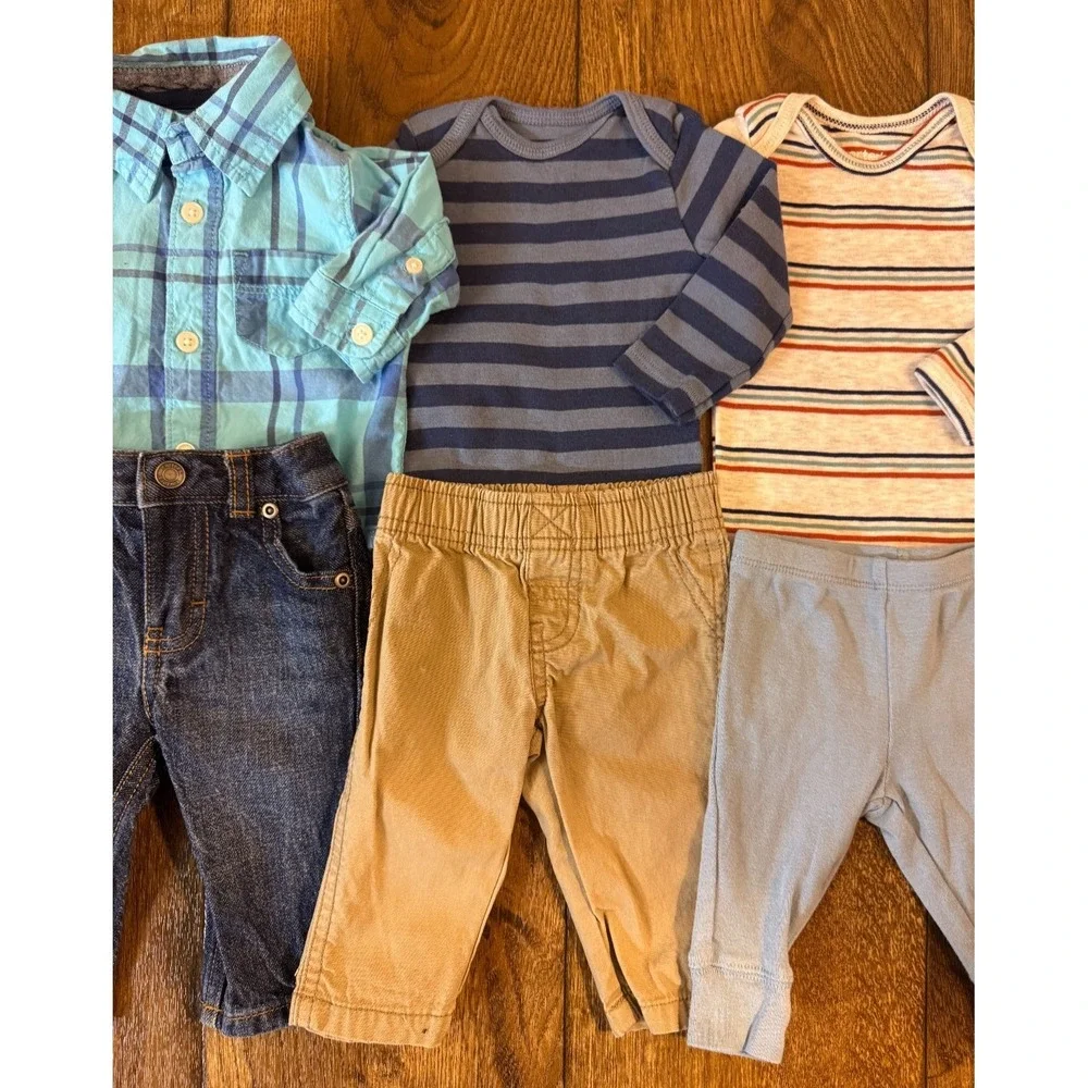Carter's Baby Boy 3 Months Outfits Lot Jeans Pants Bodysuits‎ Shirts Clothes